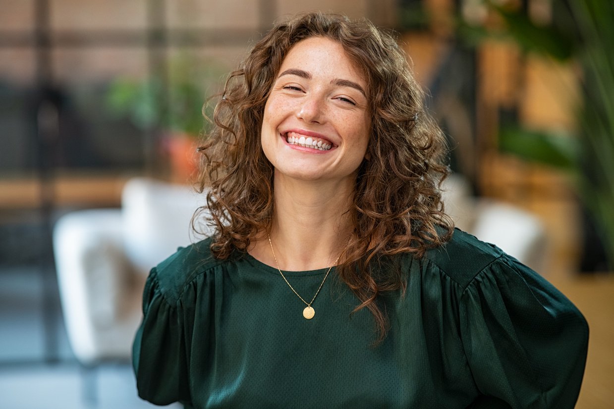 Businesswoman Smiling at Office